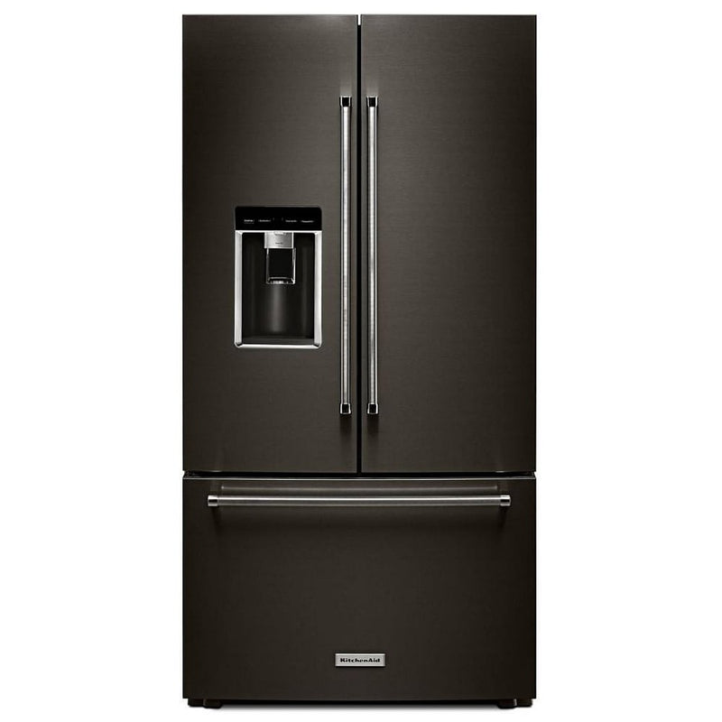 KitchenAid KRFC704FBS Counter Depth French Door Refrigerator, 36 inch Width, 23.8 cu. ft. Capacity, Counter Depth, Water Dispenser (Exterior), Ice Dispenser (Thru Door), Black Stainless Steel colour