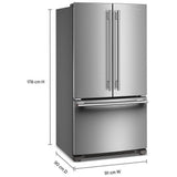 KitchenAid KRFF136SPS French Door Refrigerator, 36 inch Width, 25.2 cu. ft. Capacity, Water Dispenser (Interior), Ice Dispenser (Freezer Located), ENERGY STAR Certified, PrintShield Stainless colour