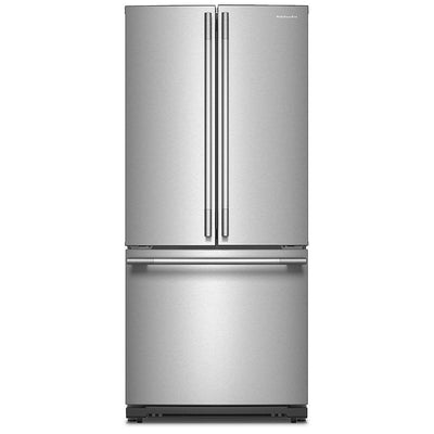 KitchenAid KRFF330SPS French Door Refrigerator, 30 inch Width, 20 cu. ft. Capacity, Water Dispenser (Interior), Ice Dispenser (Freezer Located), PrintShield Stainless colour, FreshChill™, Preserva® Food Care