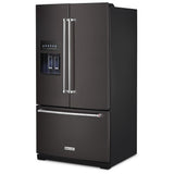 KitchenAid KRFF577KBS French Door Refrigerator, 36 inch Width, 26.8 cu. ft. Capacity, Water Dispenser (Exterior), Ice Dispenser (Thru Door), ENERGY STAR Certified, Black Stainless Steel colour