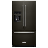 KitchenAid KRFF577KBS French Door Refrigerator, 36 inch Width, 26.8 cu. ft. Capacity, Water Dispenser (Exterior), Ice Dispenser (Thru Door), ENERGY STAR Certified, Black Stainless Steel colour
