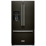 KitchenAid KRFF577KBS French Door Refrigerator, 36 inch Width, 26.8 cu. ft. Capacity, Water Dispenser (Exterior), Ice Dispenser (Thru Door), ENERGY STAR Certified, Black Stainless Steel colour