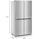 KitchenAid KRQC506MPS Counter Depth French Door Refrigerator, 36 inch Width, 19.4 cu. ft. Capacity, Counter Depth, Ice Dispenser (Freezer Located), ENERGY STAR Certified, Metallic Steel colour