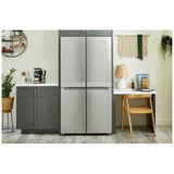 KitchenAid KRQC506MPS Counter Depth French Door Refrigerator, 36 inch Width, 19.4 cu. ft. Capacity, Counter Depth, Ice Dispenser (Freezer Located), ENERGY STAR Certified, Metallic Steel colour