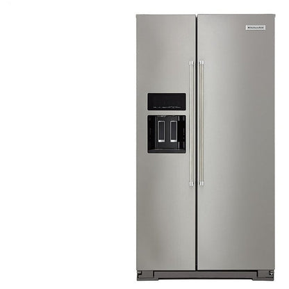 KitchenAid KRSC700HPS Side by Side Refrigerator, 36 inch Width, Counter Depth, 19.99 cu. ft. Capacity, Water Dispenser (Exterior), Ice Dispenser (Thru Door), Stainless Steel