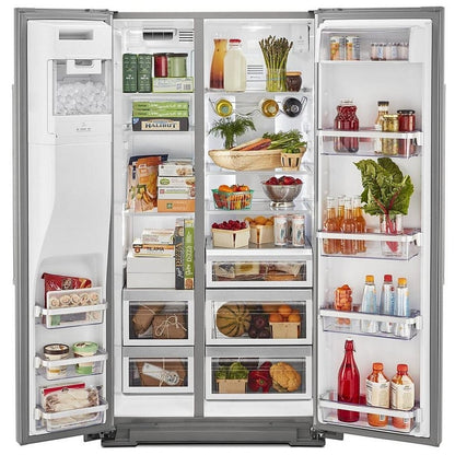 KitchenAid KRSC700HPS Side by Side Refrigerator, 36 inch Width, Counter Depth, 19.99 cu. ft. Capacity, Water Dispenser (Exterior), Ice Dispenser (Thru Door), Stainless Steel
