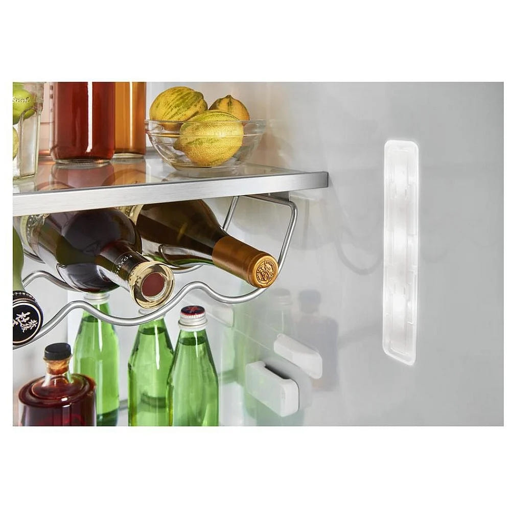 KitchenAid KRSC700HPS 并排式冰箱，36 英寸宽，台面深度，19.99 立方英尺容量，饮水机（外部），制冰机（门内），不锈钢色农产品保鲜器