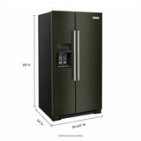KitchenAid KRSF705HBS Side by Side Refrigerator - 36" Width, 24.8 Cu. Ft. Capacity, Black Stainless Steel