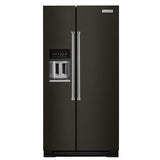 KitchenAid KRSF705HBS Side by Side Refrigerator - 36" Width, 24.8 Cu. Ft. Capacity, Black Stainless Steel