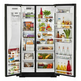 KitchenAid KRSF705HBS Side by Side Refrigerator - 36" Width, 24.8 Cu. Ft. Capacity, Black Stainless Steel
