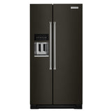 KitchenAid KRSF705HBS Side by Side Refrigerator - 36" Width, 24.8 Cu. Ft. Capacity, Black Stainless Steel