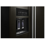 KitchenAid KRSF705HBS Side by Side Refrigerator - 36" Width, 24.8 Cu. Ft. Capacity, Black Stainless Steel