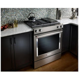 KitchenAid KSDG950ESS Dual Fuel Range, 6.4 cu. ft. Capacity, 30 inch Exterior Width, True Convection, 4 Burners, Self Clean, Stainless Steel colour