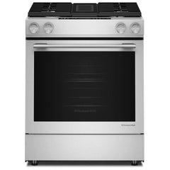Kitchenaid KSDV730TPS 30" 4-Burner Dual Fuel Downdraft Slide-In Range KSDV730TPS