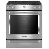KitchenAid KSGB900ESS Gas Range, 6.5 cu. ft. Capacity, 30 inch Exterior Width, Self Clean, True Convection, 5 Burners, Oven Drawer, 19,000 BTU Highest Burner, Stainless Steel colour