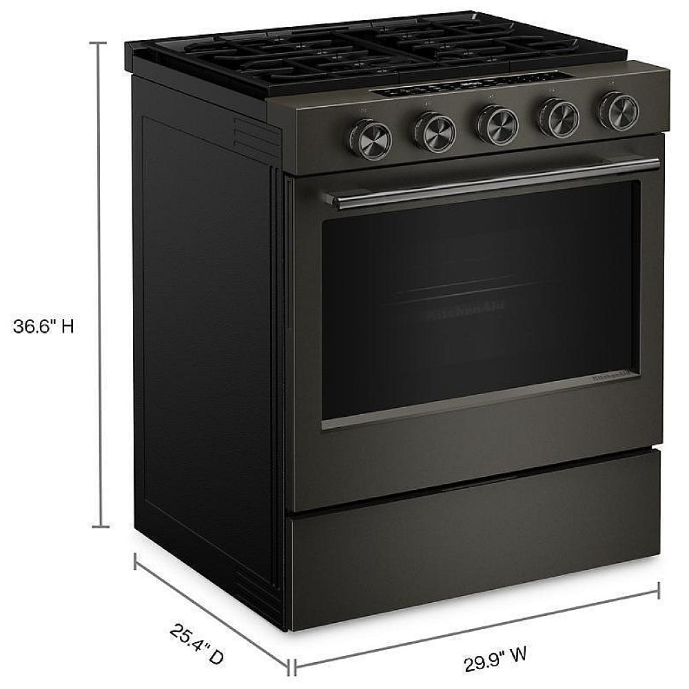 KitchenAid KSGS530SBE 30" Gas Range 5 Cu. Ft True Convection