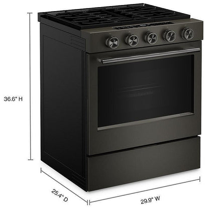 KitchenAid KSGS530SBE 30" Gas Range 5 Cu. Ft True Convection