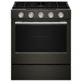 KitchenAid KSGS530SBE Gas Range, 5 cu. ft. Capacity, 30 inch Exterior Width, Self Clean, True Convection, 5 Burners, Storage Drawer, Air Fry, 18,000 BTU Highest Burner, Black Ore colour