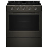 KitchenAid KSGS530SBE Gas Range, 5 cu. ft. Capacity, 30 inch Exterior Width, Self Clean, True Convection, 5 Burners, Storage Drawer, Air Fry, 18,000 BTU Highest Burner, Black Ore colour