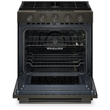 KitchenAid KSGS530SBE Gas Range, 5 cu. ft. Capacity, 30 inch Exterior Width, Self Clean, True Convection, 5 Burners, Storage Drawer, Air Fry, 18,000 BTU Highest Burner, Black Ore colour