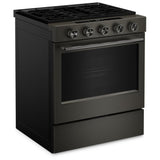 KitchenAid KSGS530SBE Gas Range, 5 cu. ft. Capacity, 30 inch Exterior Width, Self Clean, True Convection, 5 Burners, Storage Drawer, Air Fry, 18,000 BTU Highest Burner, Black Ore colour