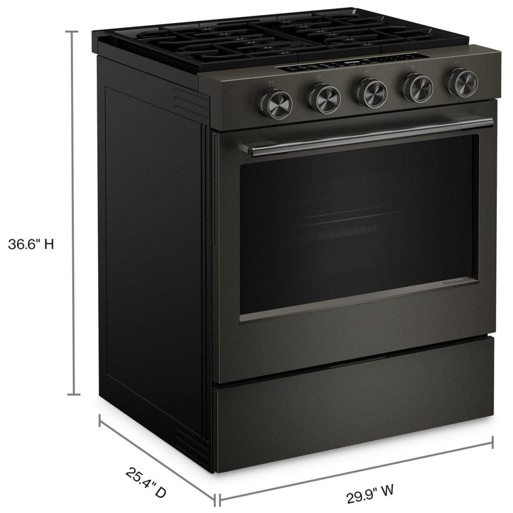 KitchenAid KSGS530SBE 30" Gas Range 5 Cu. Ft True Convection