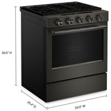 KitchenAid KSGS530SBE Gas Range, 5 cu. ft. Capacity, 30 inch Exterior Width, Self Clean, True Convection, 5 Burners, Storage Drawer, Air Fry, 18,000 BTU Highest Burner, Black Ore colour