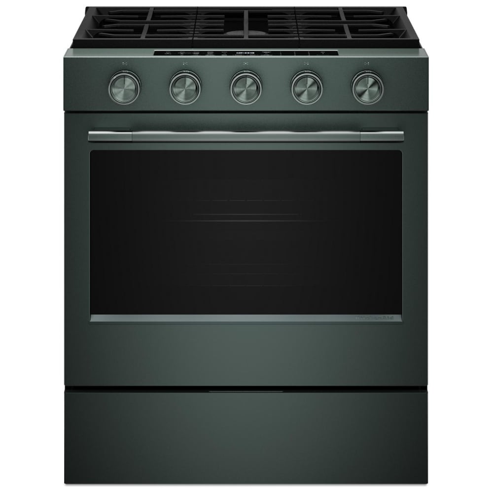 KitchenAid KSGS530SJP Gas Range, 5 cu. ft. Capacity, 30 inch Exterior Width, Self Clean, True Convection, 5 Burners, Storage Drawer, Air Fry, 18,000 BTU Highest Burner, Juniper colour