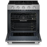 KitchenAid KSGS530SPS Gas Range, 5 cu. ft. Capacity, 30 inch Exterior Width, Self Clean, True Convection, 5 Burners, Storage Drawer, Air Fry, 18,000 BTU Highest Burner, FingerPrint Resistant Stainless Steel colour