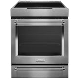 KitchenAid KSIS730PSS Induction Range, 6.4 cu. ft. Capacity, 30 inch Exterior Width, True Convection, 4 Burners, Storage Drawer, Yes, Self Clean, 3,700 W Highest Element, Stainless Steel colour