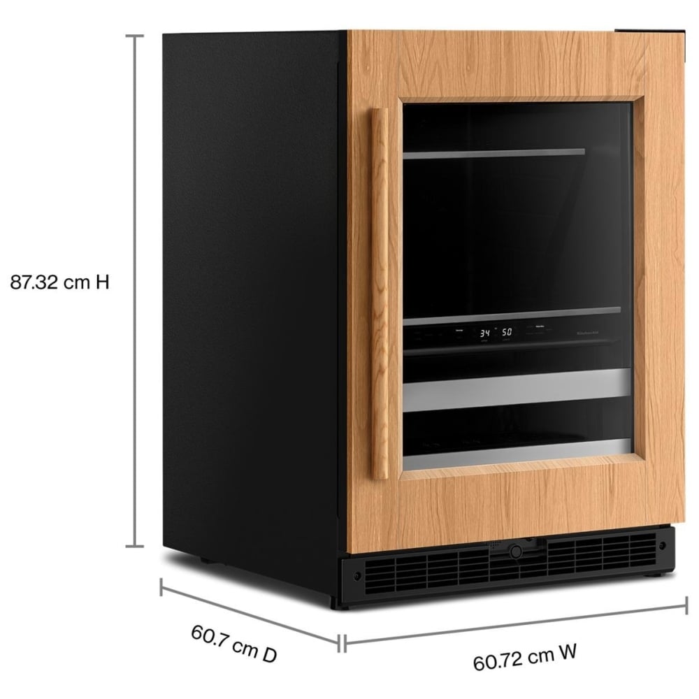KitchenAid KUBL524SPA Beverage Center, 24 inch Width, Custom Panel Ready, Panel Ready