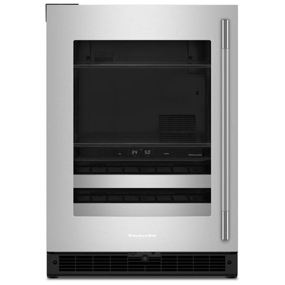 KitchenAid KUBL524SSB Beverage Center, 24 inch Width, Black Cabinet/Stainless Doors colour