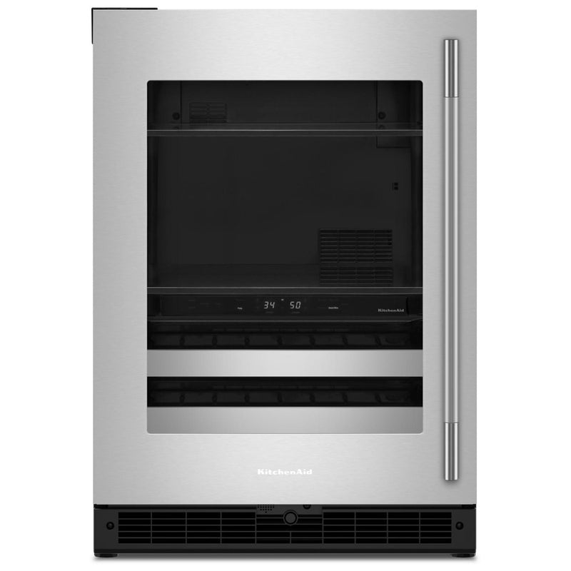 KitchenAid KUBL524SSB Beverage Center, 24 inch Width, Black Cabinet/Stainless Doors colour