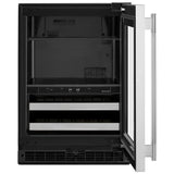 KitchenAid KUBR524SSB Beverage Center, 24 inch Width, Black Cabinet/Stainless Doors colour
