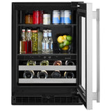 KitchenAid KUBR524SSB Beverage Center, 24 inch Width, Black Cabinet/Stainless Doors colour