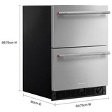 KitchenAid KUCT524SSB Under Counter Refrigeration, 24 inch Width, Custom Panel Ready, ENERGY STAR Certified, Panel Ready
