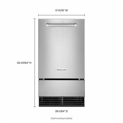 KitchenAid KUID308HPS Ice Maker | 18 inch Width | 35 lb/day Ice Production | Stainless Steel