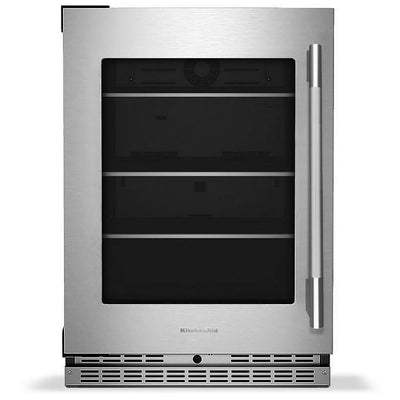 KitchenAid KURR324SSB Under Counter Refrigeration, 24 inch Width, ENERGY STAR Certified, Black Cabinet/Stainless Doors colour