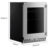 KitchenAid KURR324SSB Under Counter Refrigeration, 24 inch Width, ENERGY STAR Certified, Black Cabinet/Stainless Doors colour