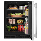KitchenAid KURR124SSB Under Counter Refrigeration, 24 inch Width, ENERGY STAR Certified, Black Cabinet/Stainless Doors colour