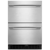 KitchenAid KURT524SSB Under Counter Refrigeration, 24 inch Width, ENERGY STAR Certified, Black Cabinet/Stainless Doors colour