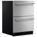 KitchenAid KURT524SSB Under Counter Refrigeration, 24 inch Width, ENERGY STAR Certified, Black Cabinet/Stainless Doors colour