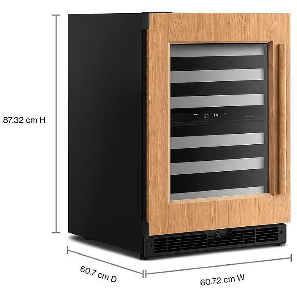 KitchenAid KUWL324SPA Under Counter Wine Refrigeration, 24 inch Width, Custom Panel Ready, Panel Ready