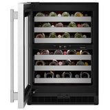 KitchenAid KUWL324SSB Under Counter Wine Refrigeration, 24 inch Width, Black Cabinet/Stainless Doors colour