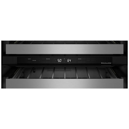 KitchenAid KUWL324SSB Under Counter Wine Refrigeration, 24 inch Width, Black Cabinet/Stainless Doors colour