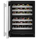 KitchenAid KUWR324SSB Under Counter Wine Refrigeration, 24 inch Width, Black Cabinet/Stainless Doors colour