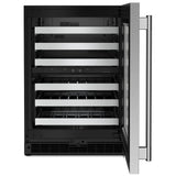 KitchenAid KUWR324SSB Under Counter Wine Refrigeration, 24 inch Width, Black Cabinet/Stainless Doors colour