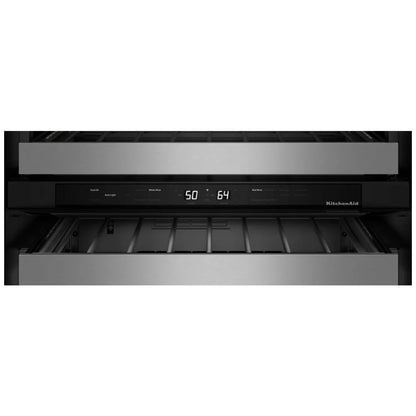 KitchenAid KUWR324SSB Under Counter Wine Refrigeration, 24 inch Width, Black Cabinet/Stainless Doors colour