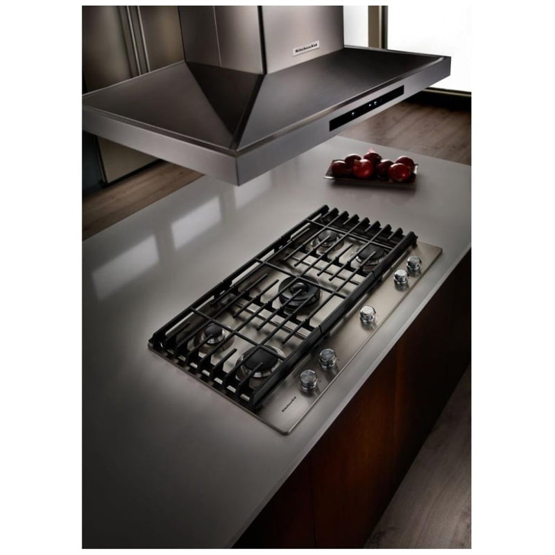 KitchenAid KVIB606DSS Range Hood, 36 inch Exterior Width, Island, 600 CFM, LED, Baffle Filter, Stainless Steel colour