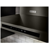 KitchenAid KVWB600HBS Range Hood, 30 inch Exterior Width, Wall Mounted, 585 CFM, LED, Baffle Filter, Black Stainless Steel colour